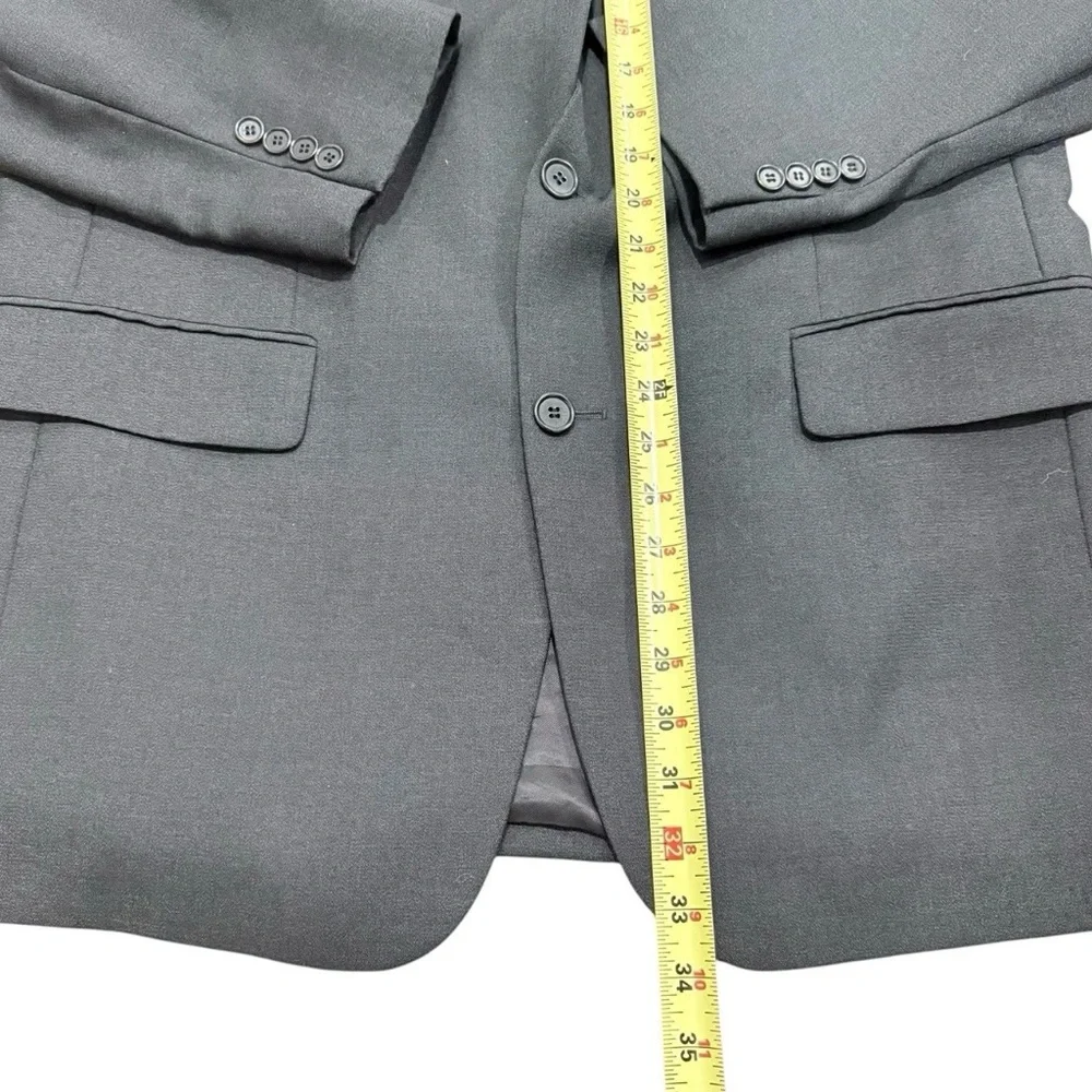 Fumagallis Mens  Three Button Suit Jacket Black 100% Wool Made In Italy  42LN